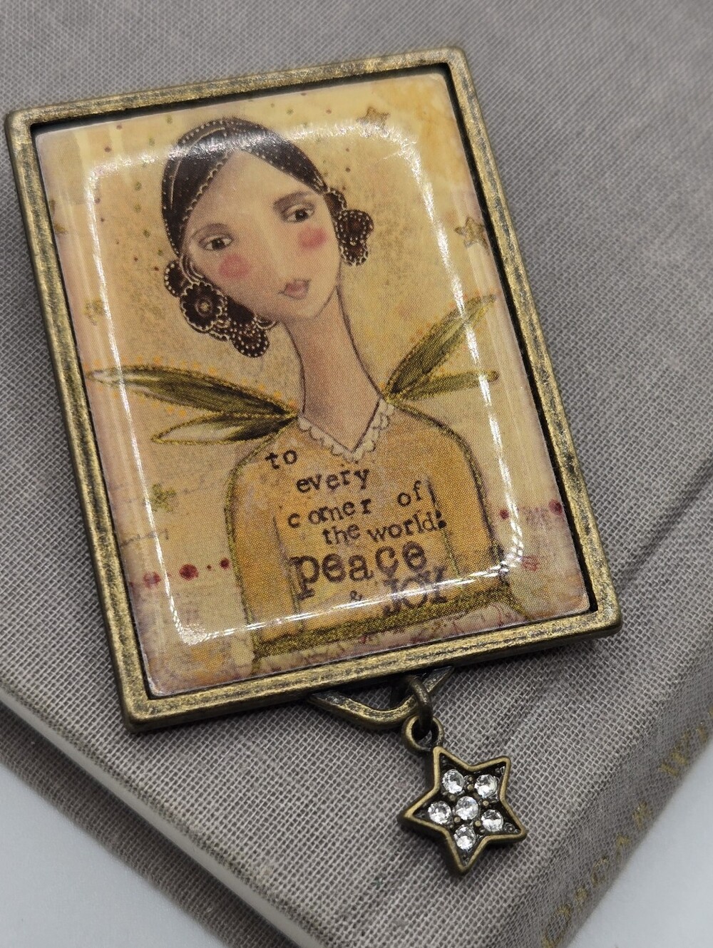 Vintage y2k angel fairy Brooch Pin / pendant combo primitive boho aesthetic